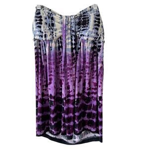 Moa Moa Womens Strapless Purple Ombre Abstract Print Top Size Medium Indie